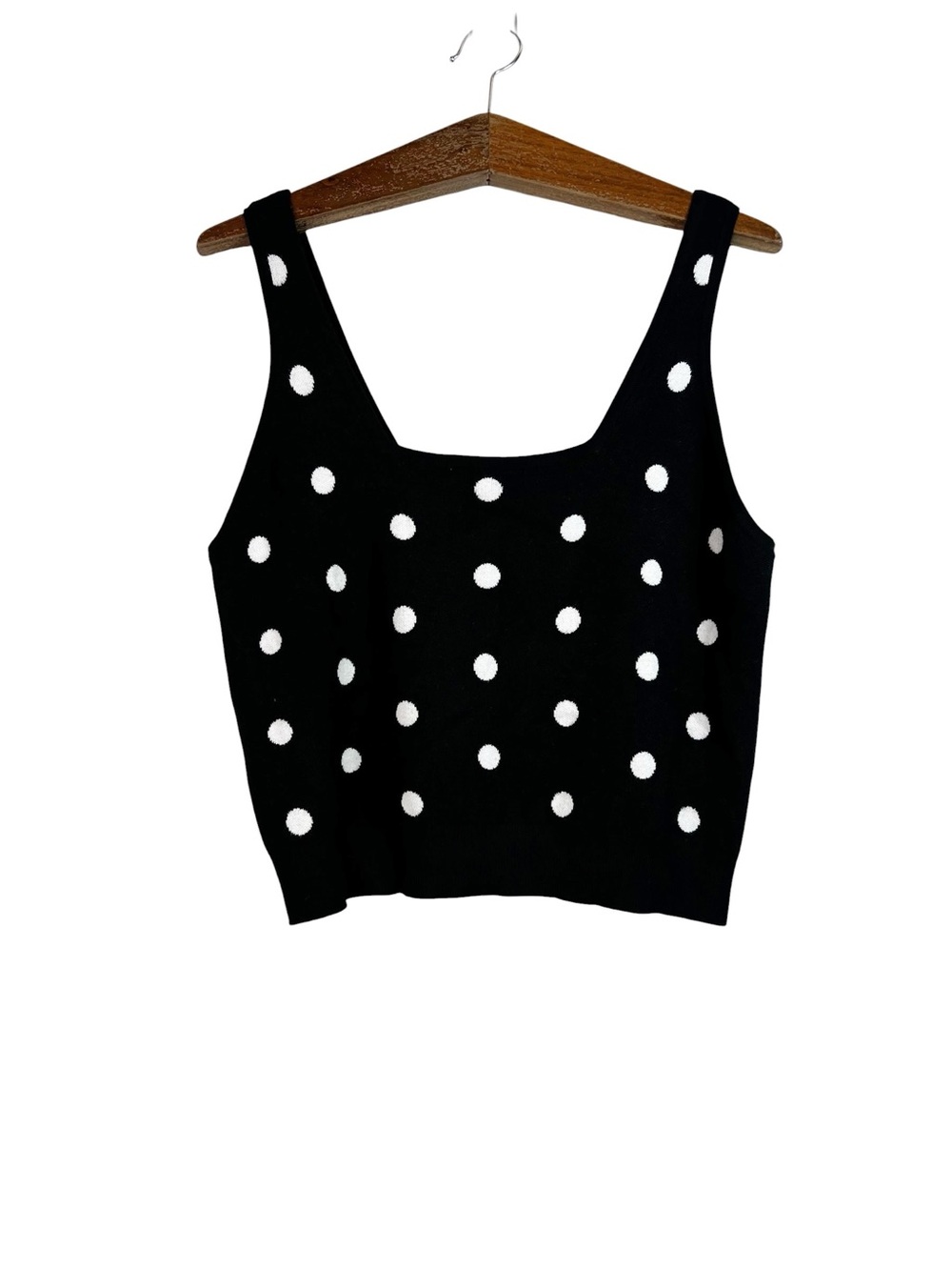 Victor Glemaud x Target Black White Polka Dot Crop Tank Top Size XL Square Neck